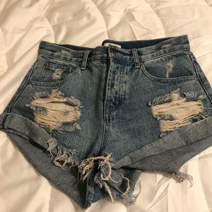 Distressed Jean Shorts